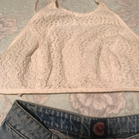 Paris Blues Halter Top & Embroidered Jean Shorts - Picture 2 of 6